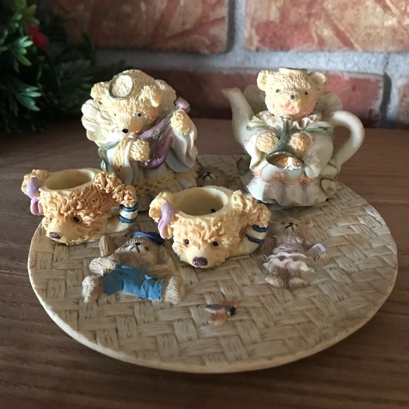 Rare Vintage Teddy Bear Miniature Tea Set - Picture 1 of 12